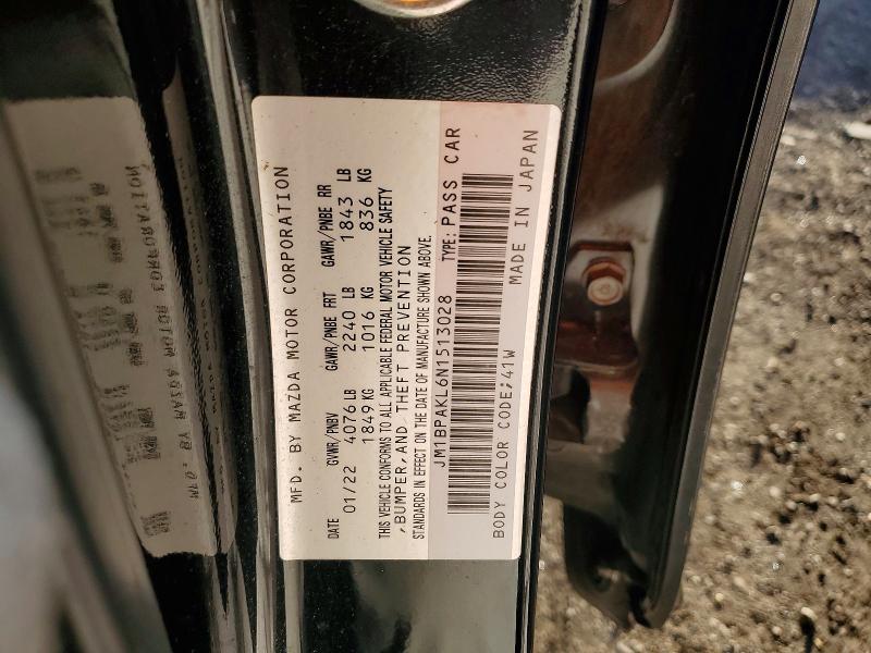 2022 Mazda 3 მანქანა იყიდება აუქციონზე, vin: JM1BPAKL6N1513028, აუქციონის ნომერი: 73526565