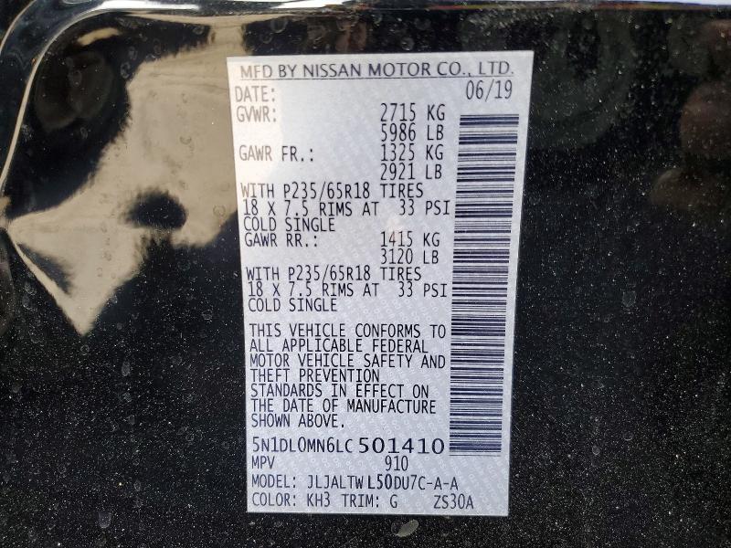 Продажа на аукционе авто 2020 Infiniti Qx60, vin: 5N1DL0MN6LC501410, номер лота: 75045355