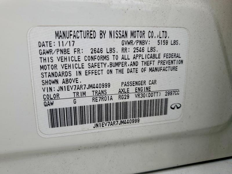 98680875 :رقم المزاد ، JN1EV7AR7JM440999 vin ، 2018 Infiniti Q50 مزاد بيع