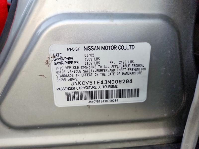 73540595 :رقم المزاد ، JNKCV51E43M009284 vin ، 2003 Infiniti G35 مزاد بيع