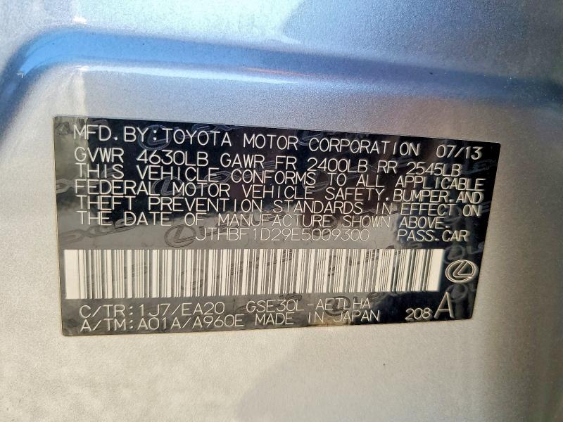 Продажа на аукционе авто 2014 Lexus Is 250, vin: JTHBF1D29E5009300, номер лота: 73229525