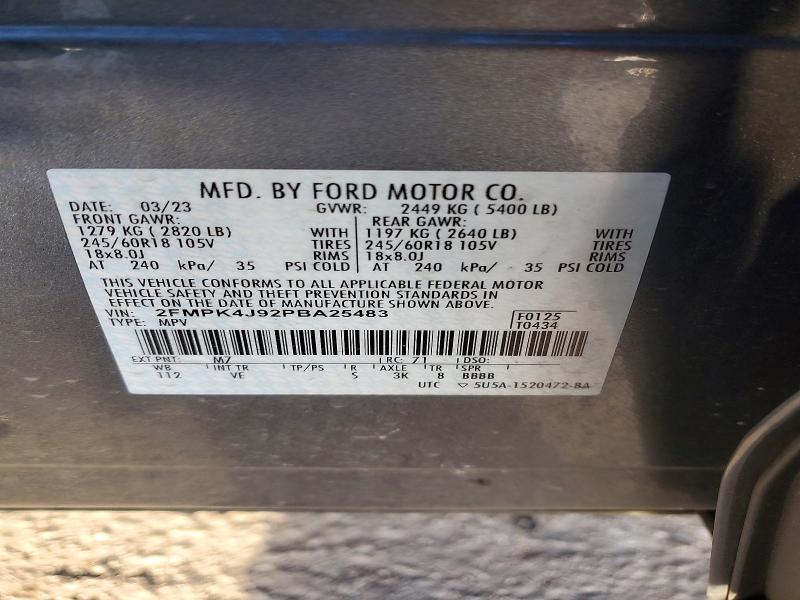 2023 Ford Edge მანქანა იყიდება აუქციონზე, vin: 2FMPK4J92PBA25483, აუქციონის ნომერი: 73713585