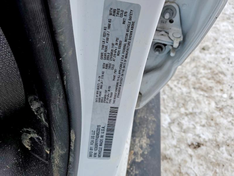 Продаж на аукціоні авто 2025 Ram 1500, vin: 1C6SRFFP4SN523315, номер лоту: 73876355