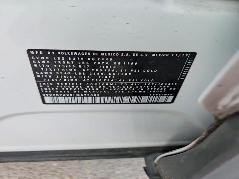 73327255 :رقم المزاد ، 3VV2B7AXXLM073063 vin ، 2020 Volkswagen Tiguan مزاد بيع