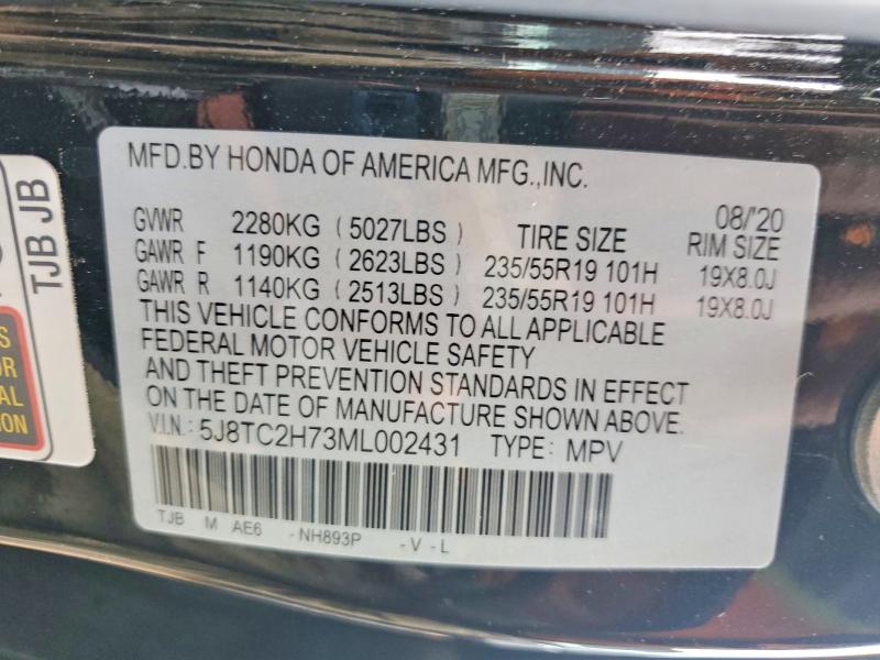 Продаж на аукціоні авто 2021 Acura Rdx Advanc, vin: 5J8TC2H73ML002431, номер лоту: 99440655