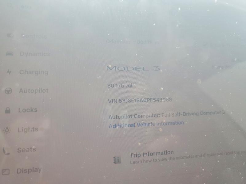 98357855 :رقم المزاد ، 5YJ3E1EA0PF543088 vin ، 2023 Tesla Model 3 مزاد بيع