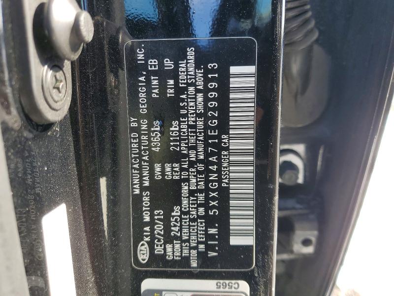 2014 Kia Optima მანქანა იყიდება აუქციონზე, vin: 5XXGN4A71EG299913, აუქციონის ნომერი: 74923565