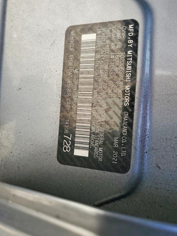 Продаж на аукціоні авто 2021 Mitsubishi Mirage, vin: ML32AUHJ5MH008597, номер лоту: 75434095