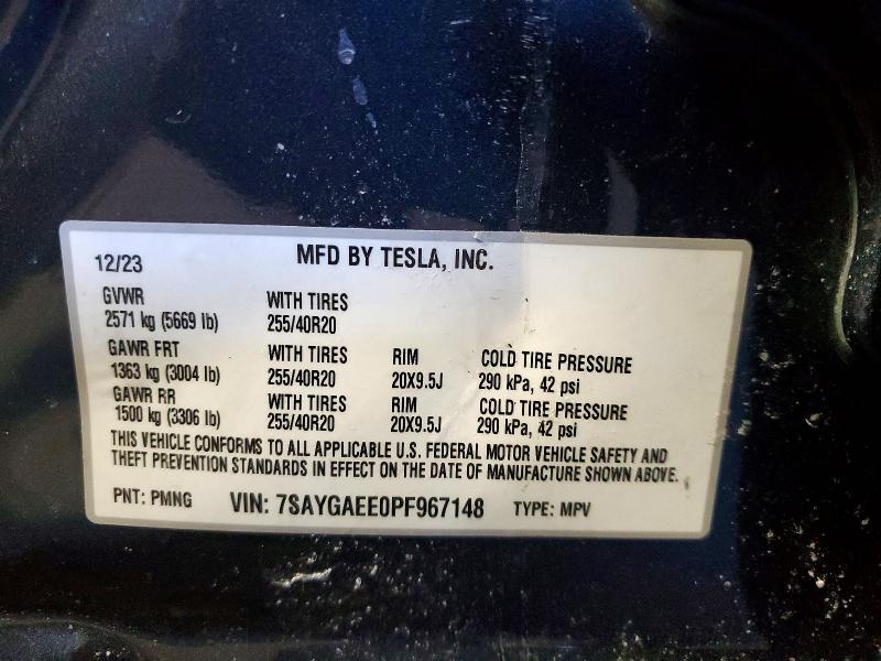 Продаж на аукціоні авто 2023 Tesla Model Y, vin: 7SAYGAEE0PF967148, номер лоту: 74256065