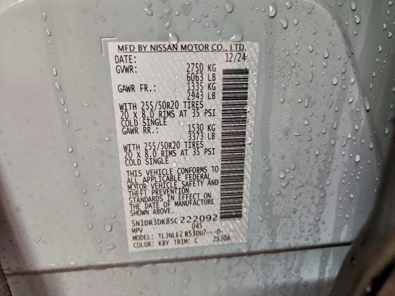 Продаж на аукціоні авто 2025 Nissan Pathfinder, vin: 5N1DR3DK8SC222092, номер лоту: 72311435