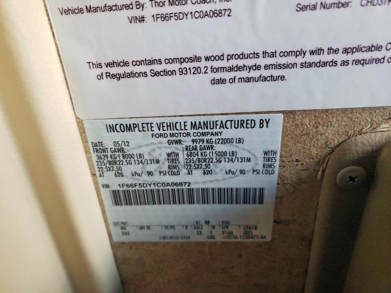 Aukcja sprzedaży 2013 Ford Motorhome Chassis, vin: 1F66F5DY1C0A06872, numer aukcji: 97960735