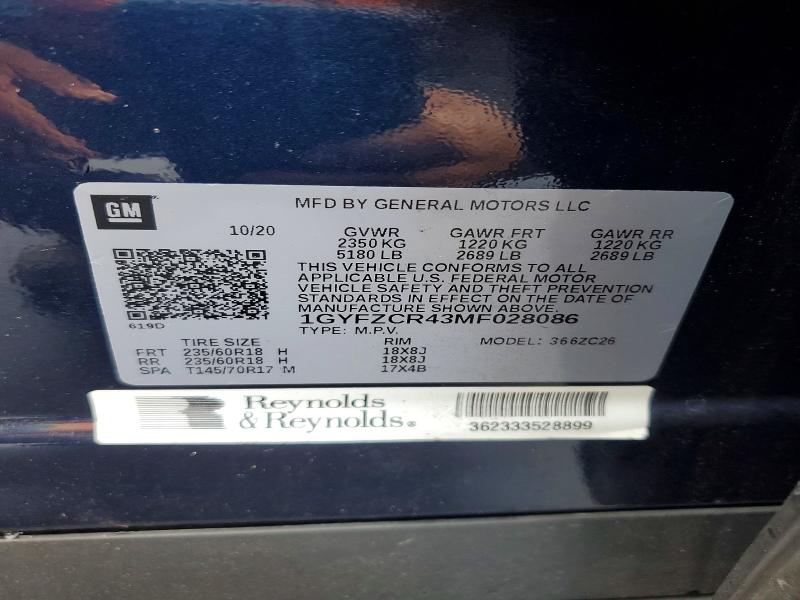 51385176 :رقم المزاد ، 1GYFZCR43MF028086 vin ، 2021 Cadillac Xt4 مزاد بيع