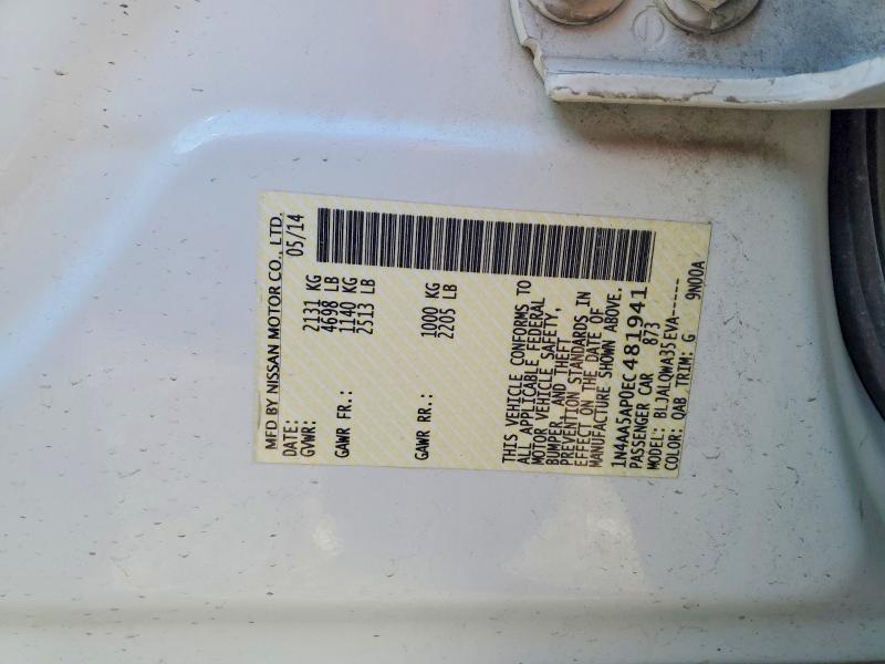 Aukcja sprzedaży 2014 Nissan Maxima, vin: 1N4AA5AP0EC481941, numer aukcji: 72684995