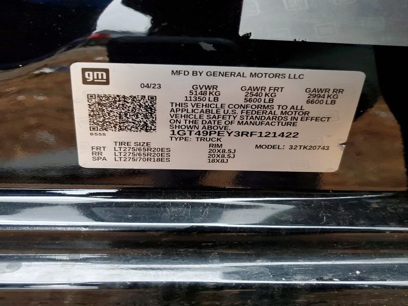 99646165 :رقم المزاد ، 1GT49PEY3RF121422 vin ، 2024 Gmc Sierra مزاد بيع