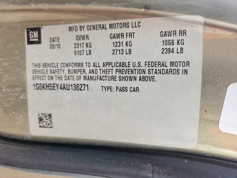 73460265 :رقم المزاد ، 1G6KH5EY4AU136271 vin ، 2010 Cadillac Dts Premiu مزاد بيع
