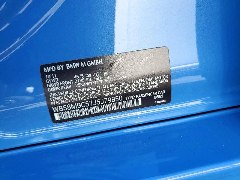 Aukcja sprzedaży 2018 Bmw M3, vin: WBS8M9C57J5J79850, numer aukcji: 74195415