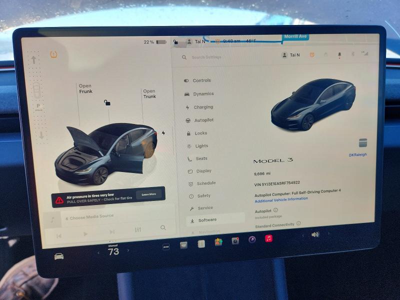 Продаж на аукціоні авто 2024 Tesla Model 3, vin: 5YJ3E1EA5RF754922, номер лоту: 73205495