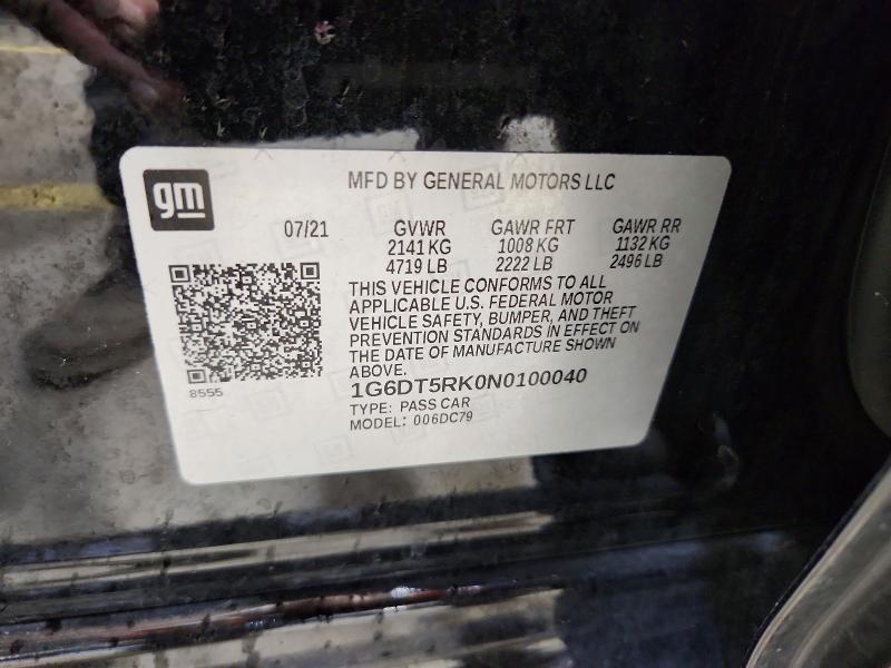 96832065 :رقم المزاد ، 1G6DT5RK0N0100040 vin ، 2022 Cadillac Ct5 مزاد بيع