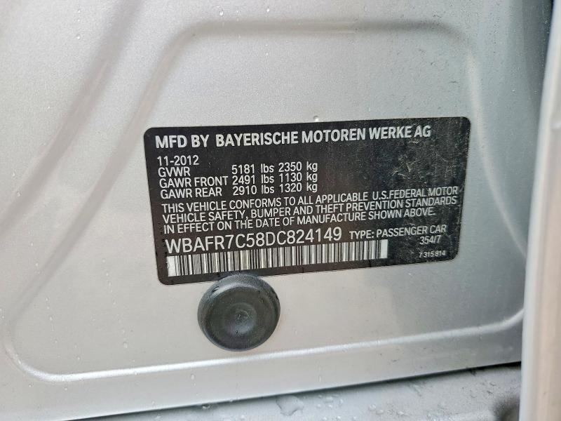 Aukcja sprzedaży 2013 Bmw 535, vin: WBAFR7C58DC824149, numer aukcji: 99756155