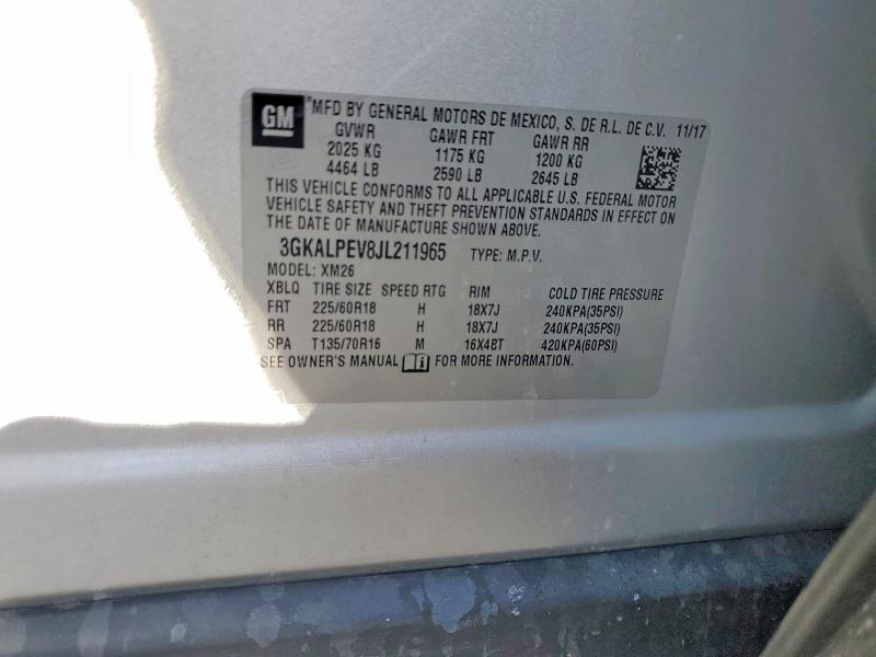 Aukcja sprzedaży 2018 Gmc Terrain, vin: 3GKALPEV8JL211965, numer aukcji: 73426415