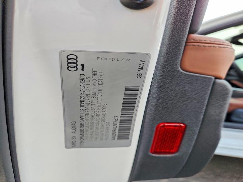 2020 Audi A4 მანქანა იყიდება აუქციონზე, vin: WAUENAF40LN005579, აუქციონის ნომერი: 72249105