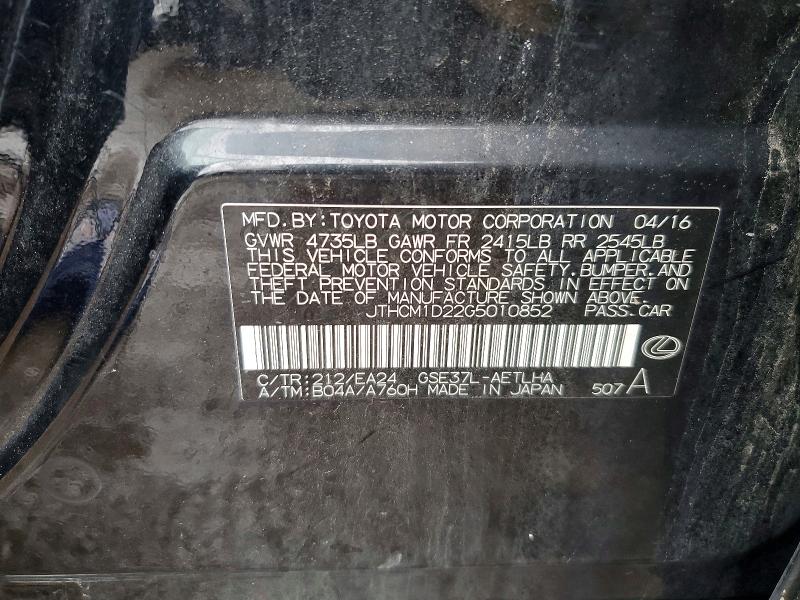 99731685 :رقم المزاد ، JTHCM1D22G5010852 vin ، 2016 Lexus Is 300 مزاد بيع