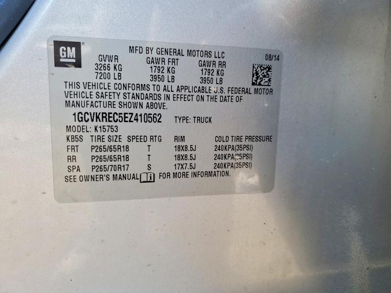 74367255 :رقم المزاد ، 1GCVKREC5EZ410562 vin ، 2014 Chevrolet Silverado مزاد بيع