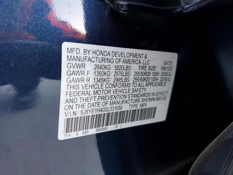 99142175 :رقم المزاد ، 5J8YE1H40SL031656 vin ، 2025 Acura Mdx مزاد بيع