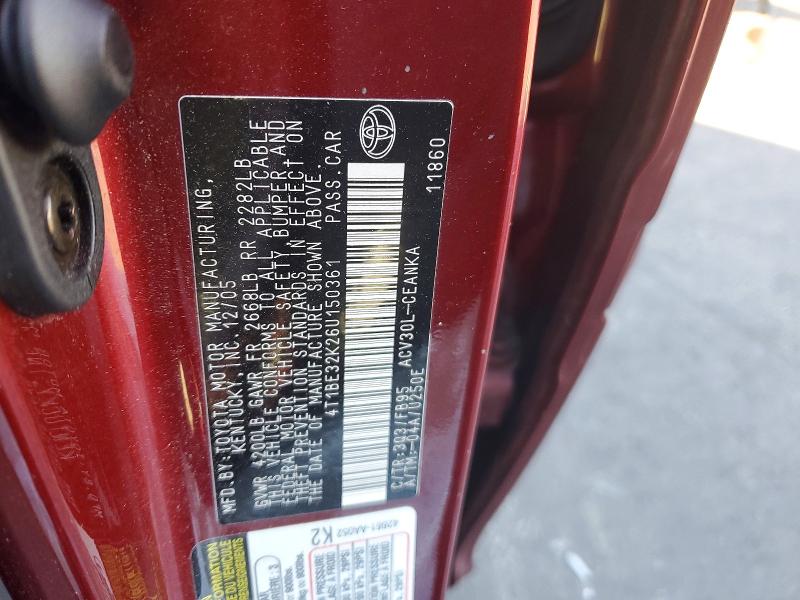 73715795 :رقم المزاد ، 4T1BE32K26U150361 vin ، 2006 Toyota Camry مزاد بيع