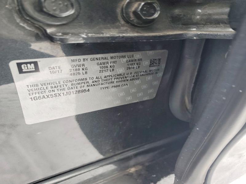 Продаж на аукціоні авто 2018 Cadillac Cts, vin: 1G6AX5SX1J0128954, номер лоту: 72409485