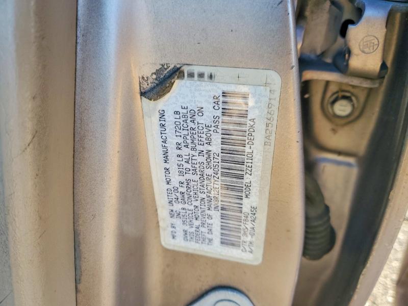Продаж на аукціоні авто 2000 Toyota Corolla, vin: 1NXBR12E7YZ405172, номер лоту: 73857715
