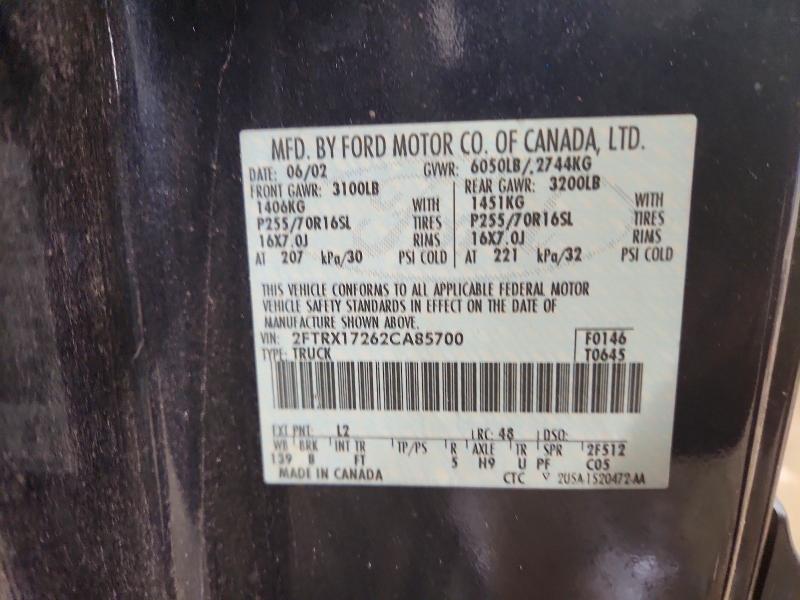 Продаж на аукціоні авто 2002 Ford F150, vin: 2FTRX17262CA85700, номер лоту: 75476325