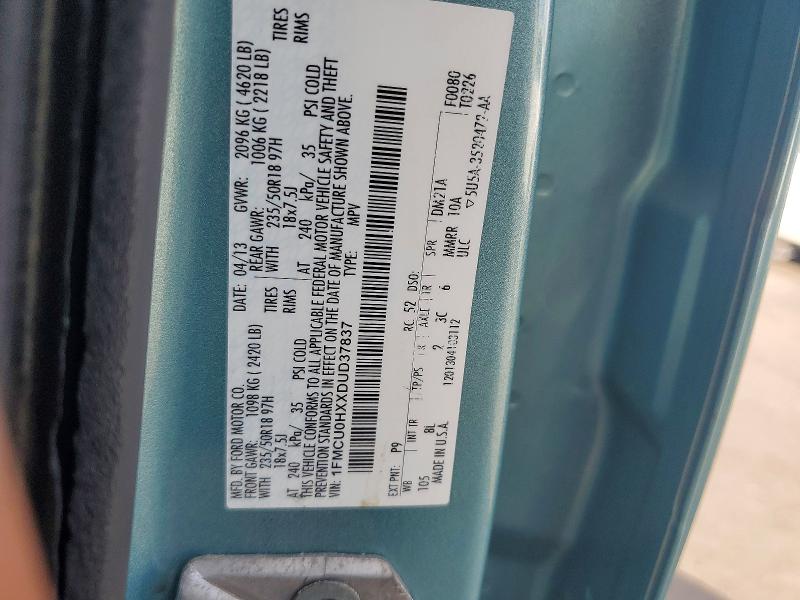 Продаж на аукціоні авто 2013 Ford Escape, vin: 1FMCU0HXXDUD37837, номер лоту: 99939525