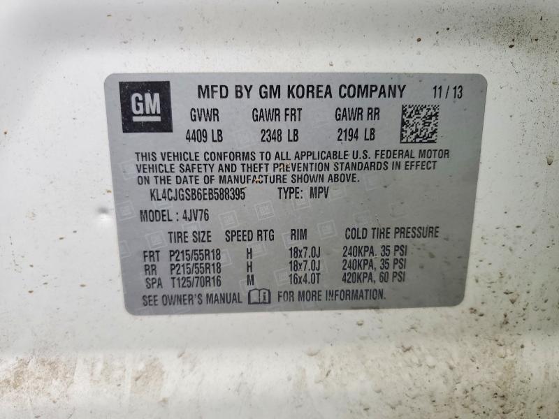 Продаж на аукціоні авто 2014 Buick Encore, vin: KL4CJGSB6EB588395, номер лоту: 75557735