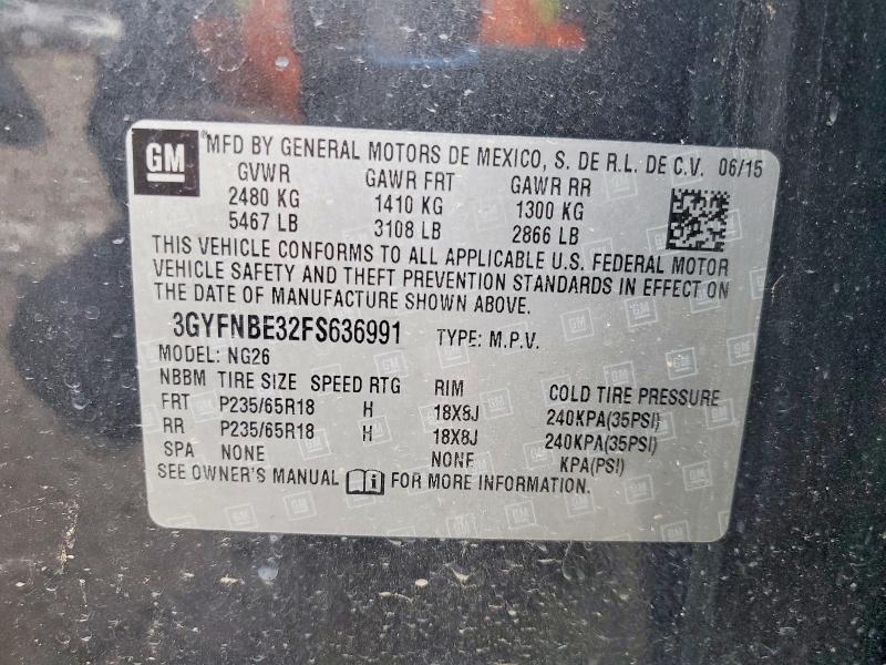 Aukcja sprzedaży 2015 Cadillac Srx, vin: 3GYFNBE32FS636991, numer aukcji: 73997435