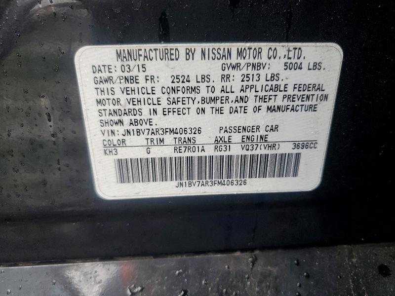 Aukcja sprzedaży 2015 Infiniti Q50, vin: JN1BV7AR3FM406326, numer aukcji: 98748275