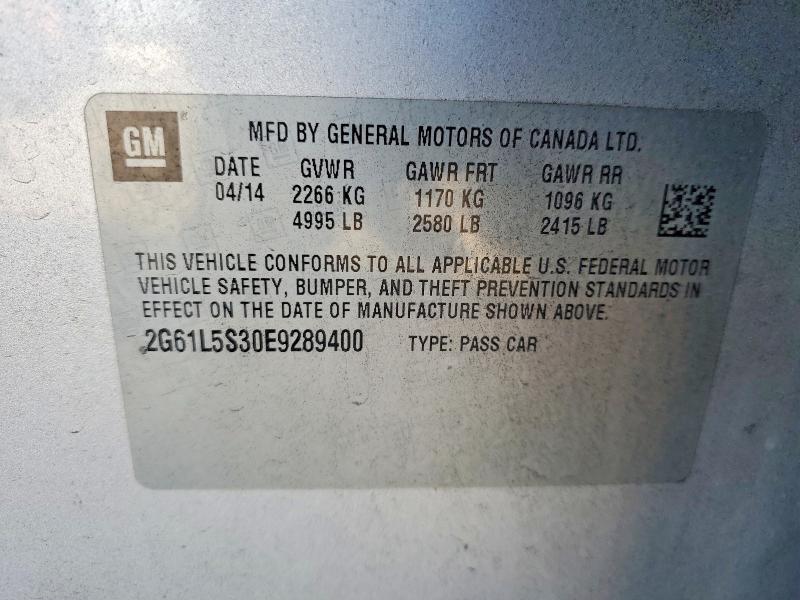 73404565 :رقم المزاد ، 2G61L5S30E9289400 vin ، 2014 Cadillac Xts مزاد بيع
