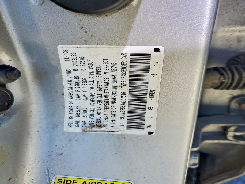 Aukcja sprzedaży 2010 Acura Tl, vin: 19UUA8F56AA007516, numer aukcji: 73881195