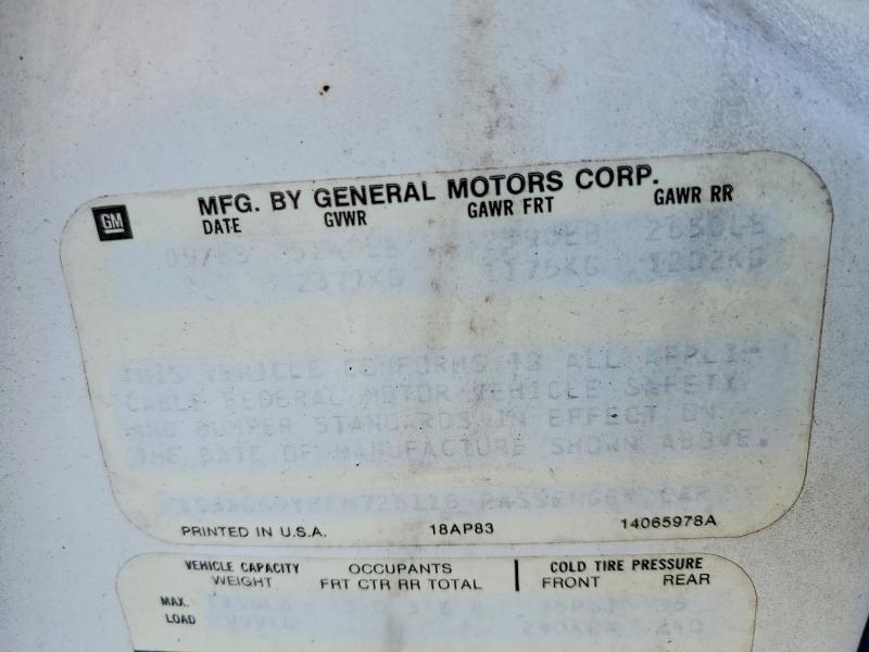 Продаж на аукціоні авто 1984 Oldsmobile 98, vin: 1G3AG69Y8EM726118, номер лоту: 99056085