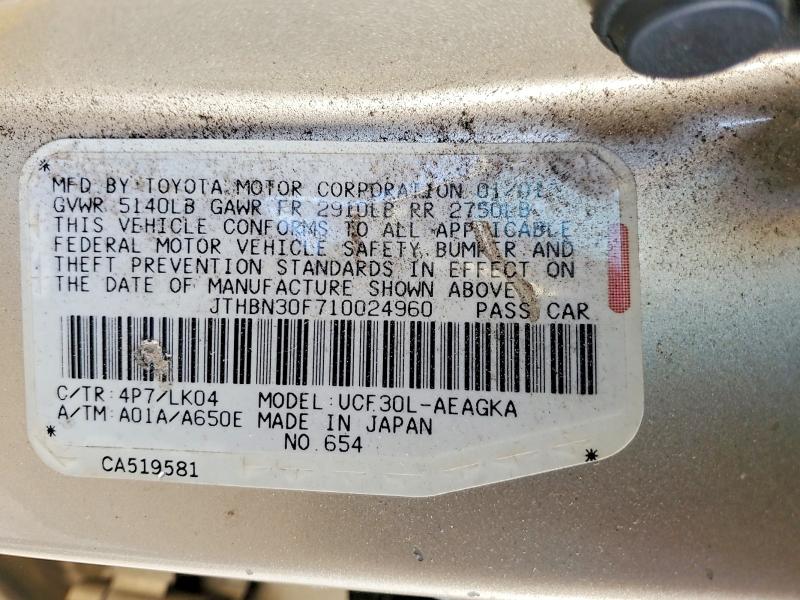 Aukcja sprzedaży 2001 Lexus Ls, vin: JTHBN30F710024960, numer aukcji: 72610925