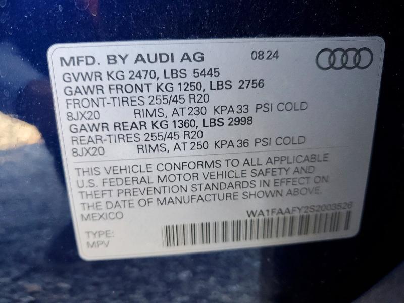 Продаж на аукціоні авто 2025 Audi Q5, vin: WA1FAAFY2S2003526, номер лоту: 73741305