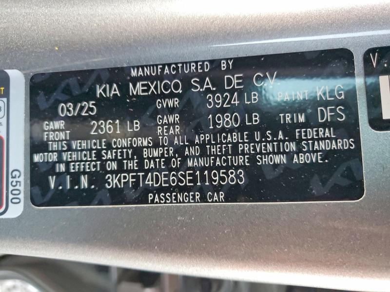 Продаж на аукціоні авто 2025 Kia K4, vin: 3KPFT4DE6SE119583, номер лоту: 98551955