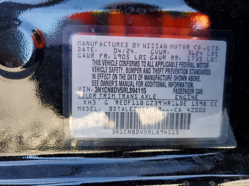 75510175 :رقم المزاد ، 3N1CN8DV5RL894115 vin ، 2024 Nissan Versa S مزاد بيع