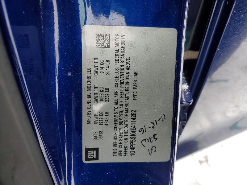 Продажа на аукционе авто 2014 Buick Verano, vin: 1G4PP5SK4E4114262, номер лота: 99201415