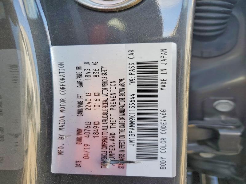 Продажа на аукционе авто 2019 Mazda 3, vin: JM1BPAMM9K1135644, номер лота: 73299715