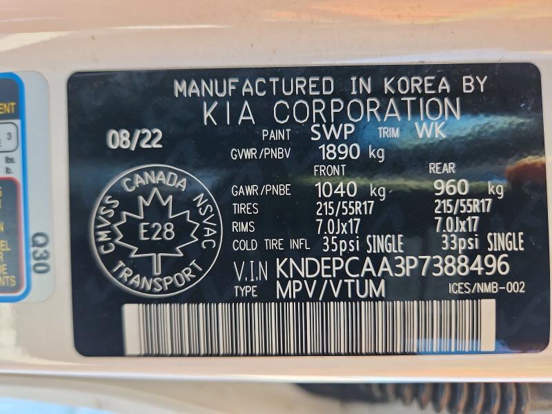 Aukcja sprzedaży 2023 Kia Seltos, vin: KNDEPCAA3P7388496, numer aukcji: 74978785