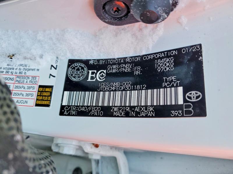 Продажа на аукционе авто 2023 Toyota Corolla, vin: JTDBCMFE0P3011812, номер лота: 72981785