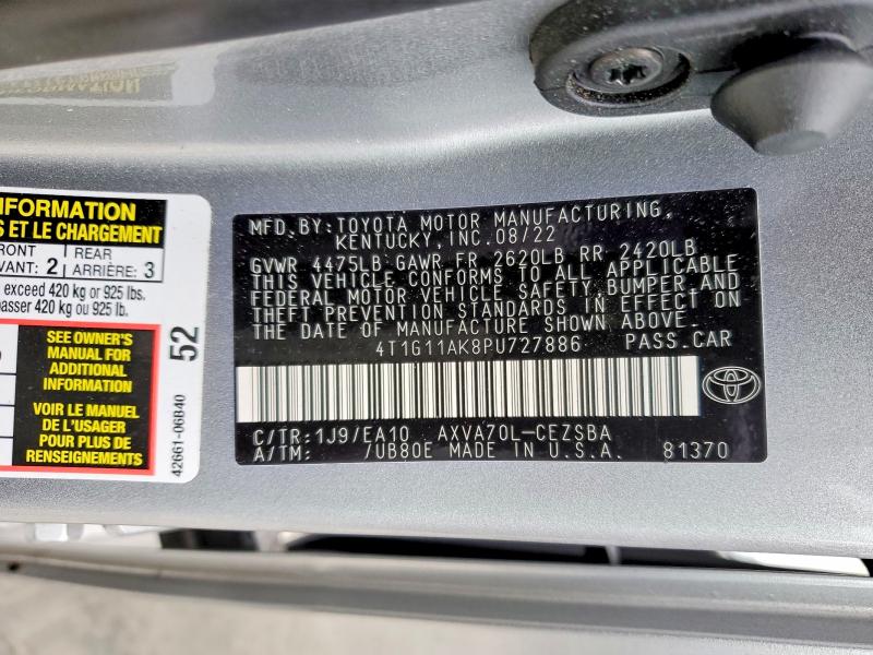73036595 :رقم المزاد ، 4T1G11AK8PU727886 vin ، 2023 Toyota Camry Se N مزاد بيع