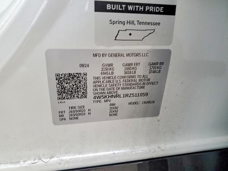 98203805 :رقم المزاد ، 4W5KHNRL1RZ511059 vin ، 2024 Acura Zdx مزاد بيع
