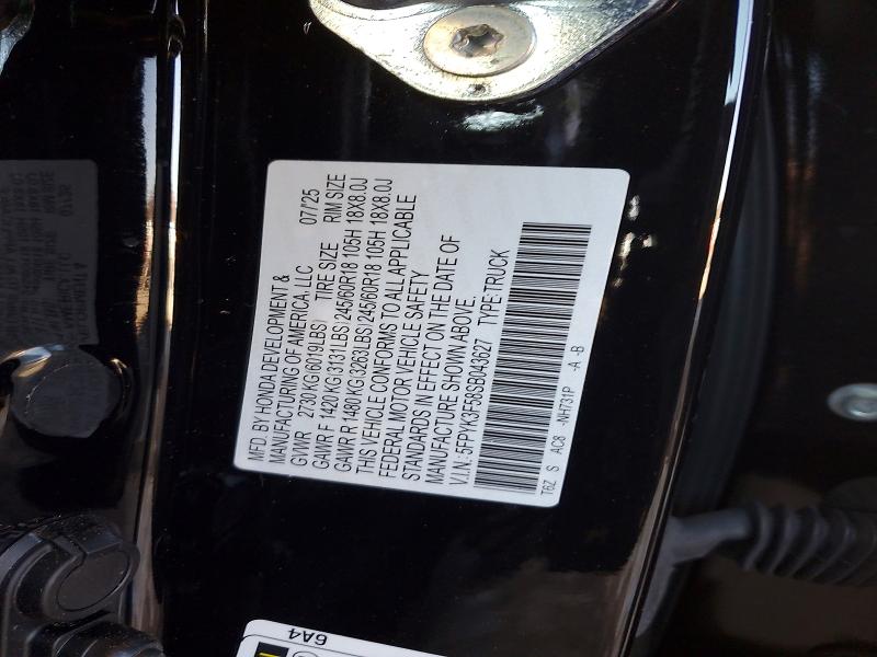 Aukcja sprzedaży 2025 Honda Ridgeline, vin: 5FPYK3F58SB043627, numer aukcji: 74443795
